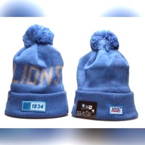 Detroit Lions Winter Pom Knit Beanie
